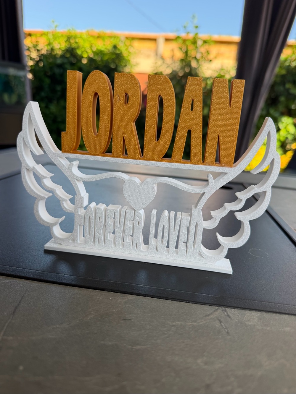 Personalized “Forever Loved” Memorial Keepsake with Angel Wings